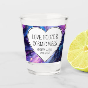 Verre A Shot Mariage d'amour personnalisé, de booze et de vibra