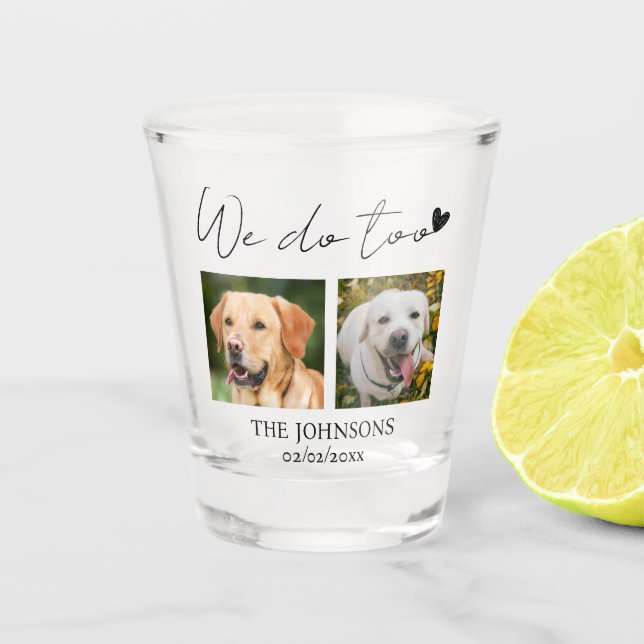 Verre A Shot Mariage d'animaux de compagnie personnalisé (Devant)