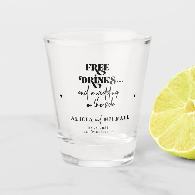 Verre A Shot Mariage de boissons fraîches et amusantes, sauver  (Devant)