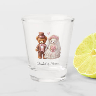 Verre A Shot Mariage de nounours mignons mariés et femmes