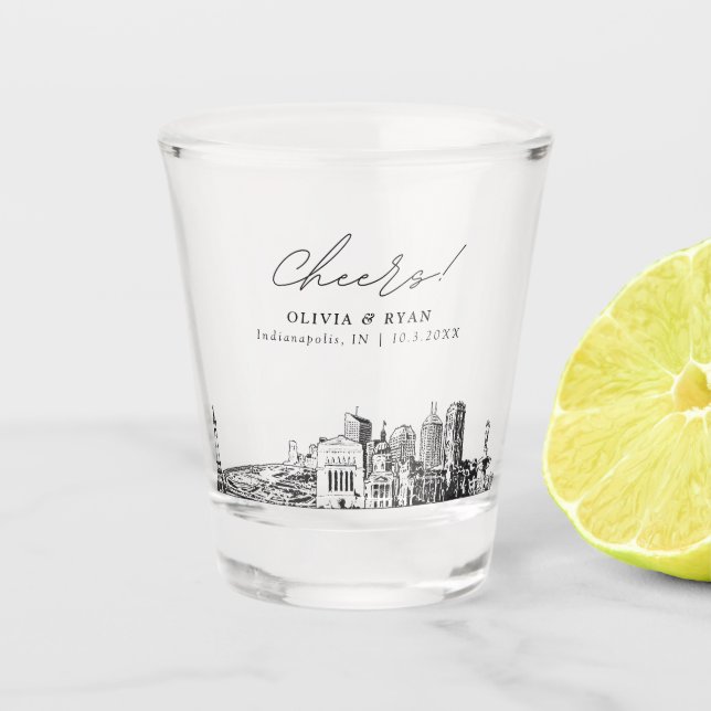 Verre A Shot Mariage d'Indianapolis Favoriser les encouragement (Devant)