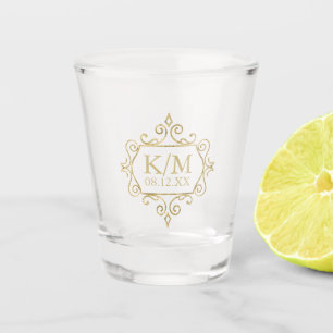 Verre A Shot Mariage Gold Filigree fin ID871