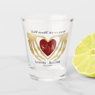 Verre A Shot Mariage gothique noir Squelette à mains jusqu'à la