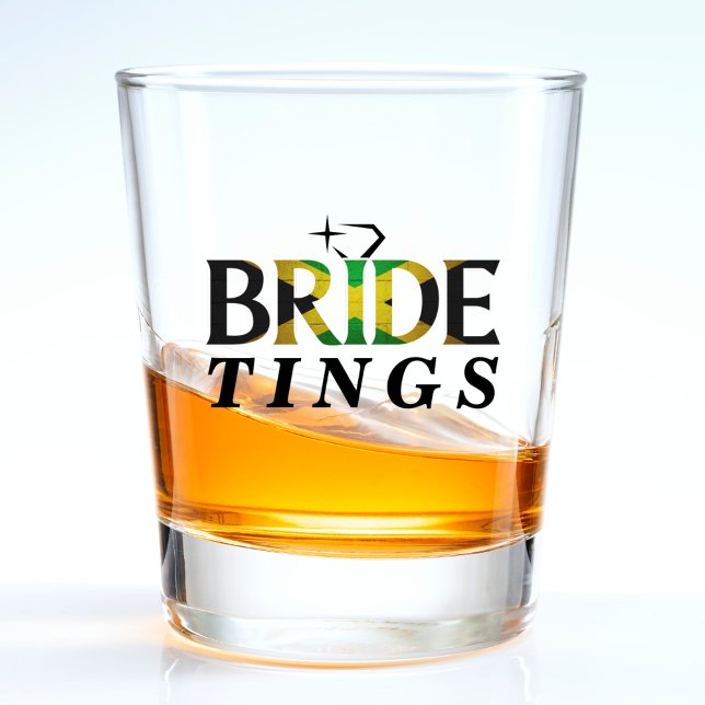 Verre A Shot Mariage jamaïcain Bachelorette, mariée (Jamaica bride shot glass)