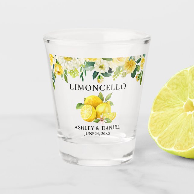 Verre A Shot Mariage Limoncello aux citrons floraux (Devant)