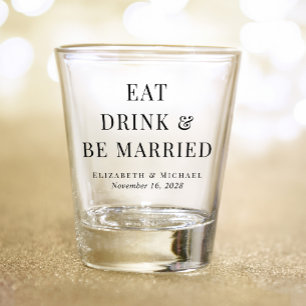 Verre A Shot Mariage Moderne Manger Boire Être Marié