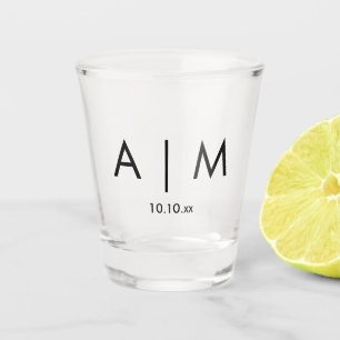 Verre A Shot Mariage monogramme