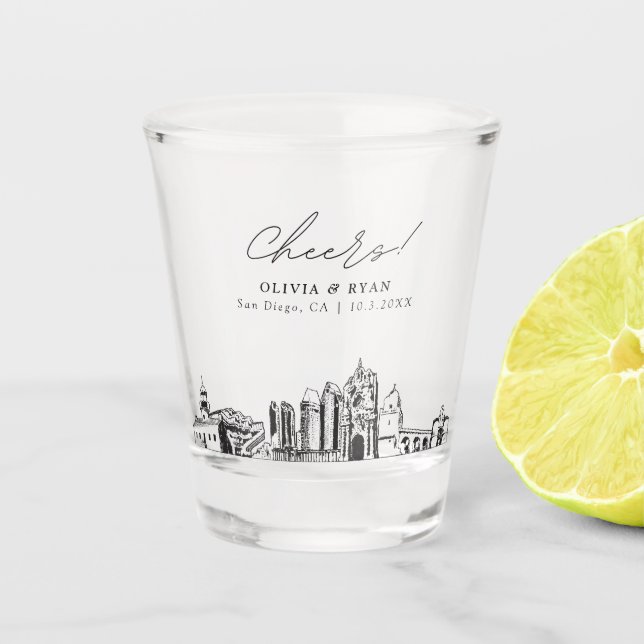 Verre A Shot Mariage San Diego Favoriser les encouragements per (Devant)