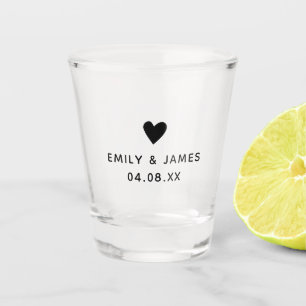 Verre A Shot Mariée Groom Heart Cadeau Fiançailles Mariage Fave