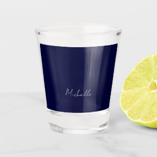 Verre A Shot Marine Bleu Couleur Plaque Moderne Nom Propre Call