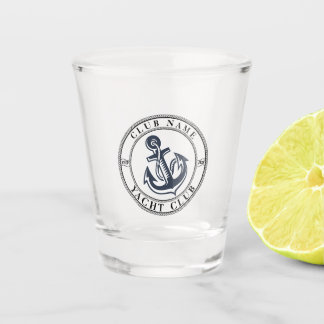 Verre A Shot Marine bleue Ancre nautique club nautique