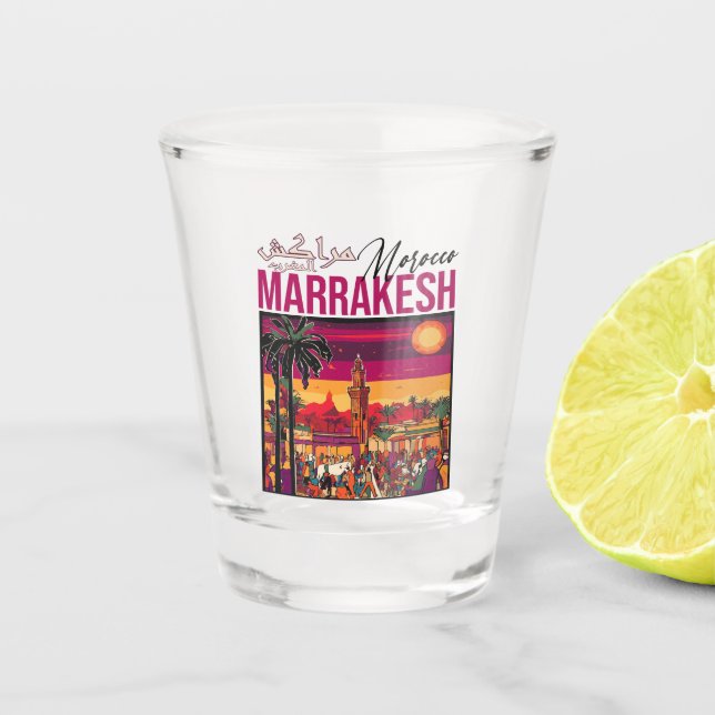 Verre A Shot Marrakech Maroc souk Tourisme Voyage Souvenir (Devant)