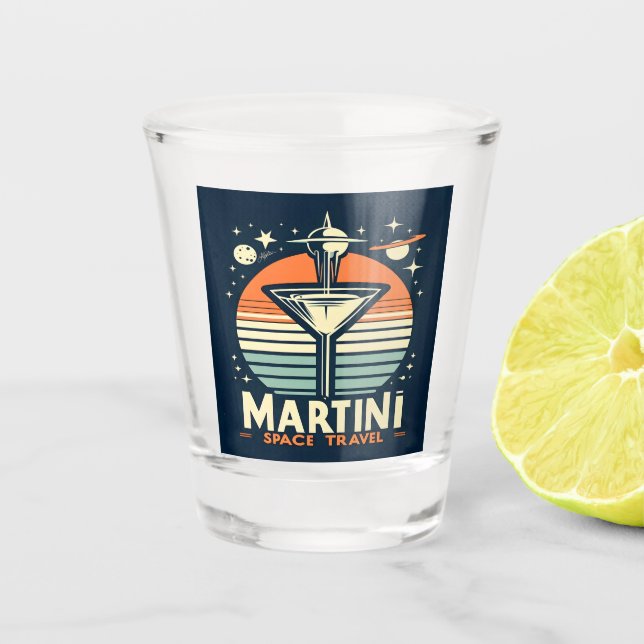 Verre A Shot Martini Space Travel Lift Off Logo (Devant)