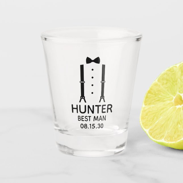 Verre A Shot Meilleur homme noeud papillon noir (Devant)