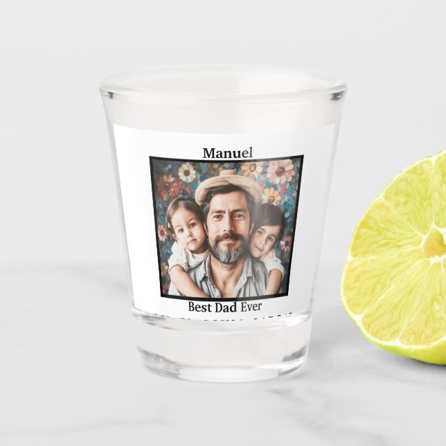 Verre A Shot Meilleur papa jamais personnalisé (Devant)