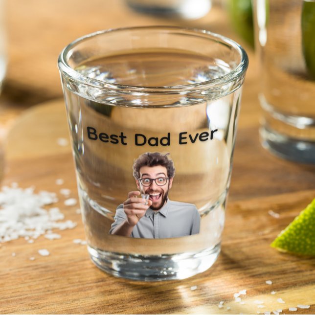 Verre A Shot Meilleur Papa Personnalisé Photo Fête des Pères (Créateur téléchargé)