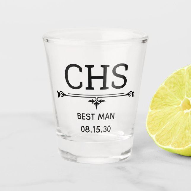 Verre A Shot Meilleures initiales de l'homme (Devant)