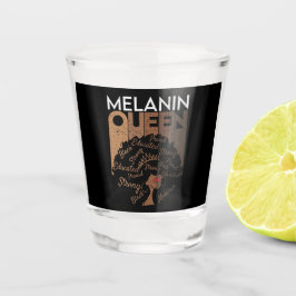 Verre A Shot Melanin Afro Queen Word Art