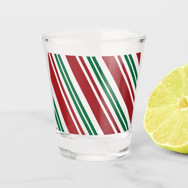 Verre A Shot Menthe poivrée rouge et verte (Devant)