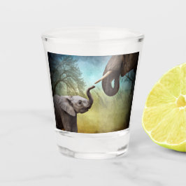 Verre A Shot Mère Et Bébé Eléphant Bandana