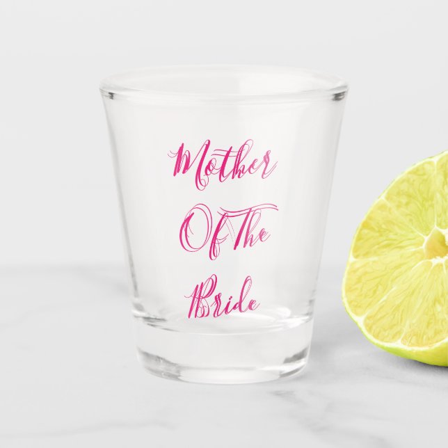 Verre A Shot Mère Rose De L'Épouse Cadeau Mariage Faveur (Devant)