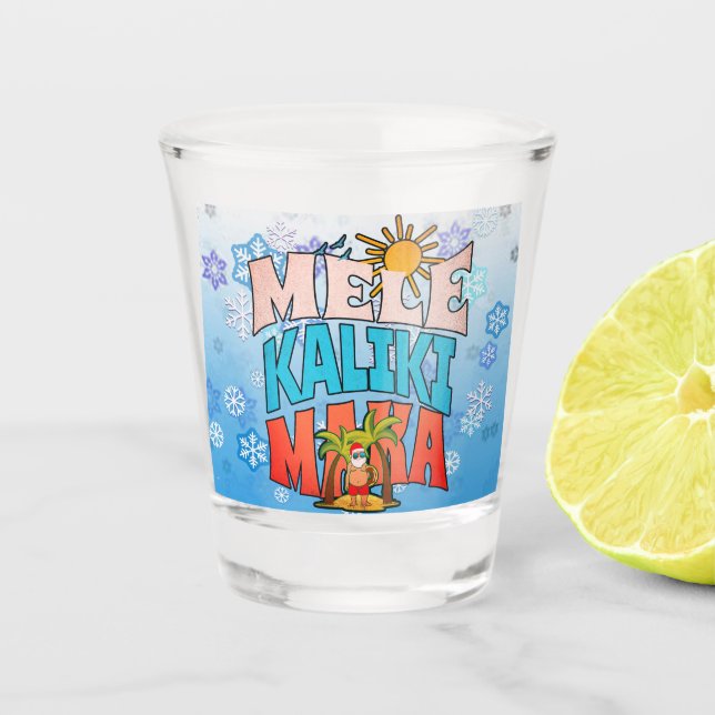 Verre A Shot Merry Kalikimaka. Noël rétro, Noël Super (Devant)