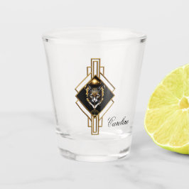 Verre A Shot Merveilleux chat noir or.