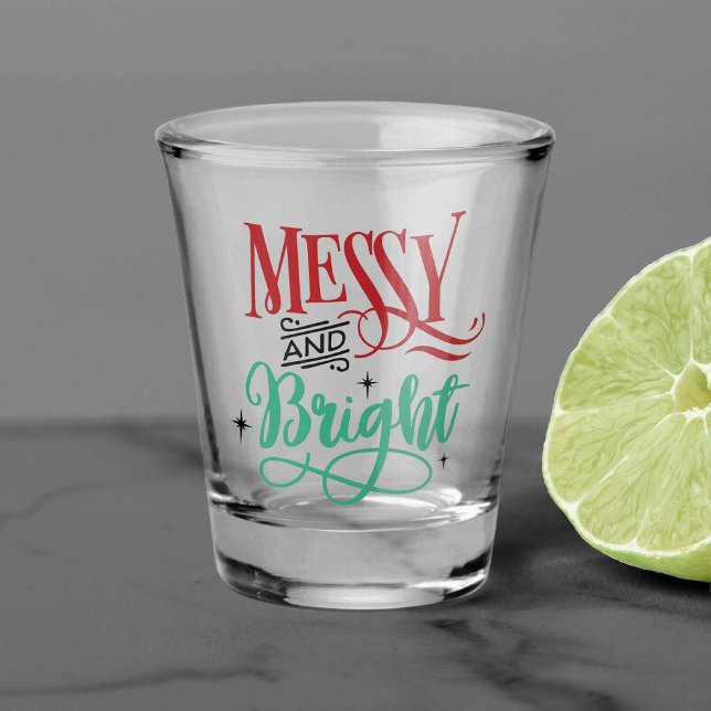 Verre A Shot Messet brillant | Funny Festive Christmas Pun (Créateur téléchargé)