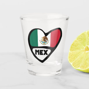 Verre A Shot Mexique Code Pays Coeur Drapeau, MEX