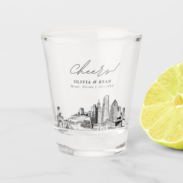 Verre A Shot Miami Mariage Favoriser les encouragements personn (Devant)