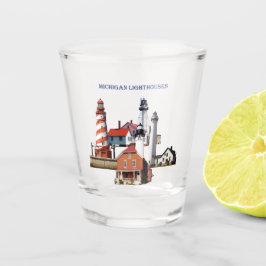Verre A Shot Michigan Lighthouses shot glass