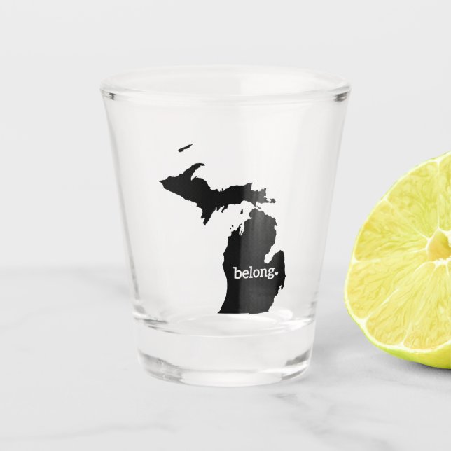 Verre A Shot Michigan State Map Belong (Devant)