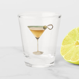 Verre A Shot Milieu du siècle Martini moderne Un Olive