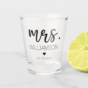Verre A Shot Mme Est Personnalisée Nom Du Mariage Nouveau Cade