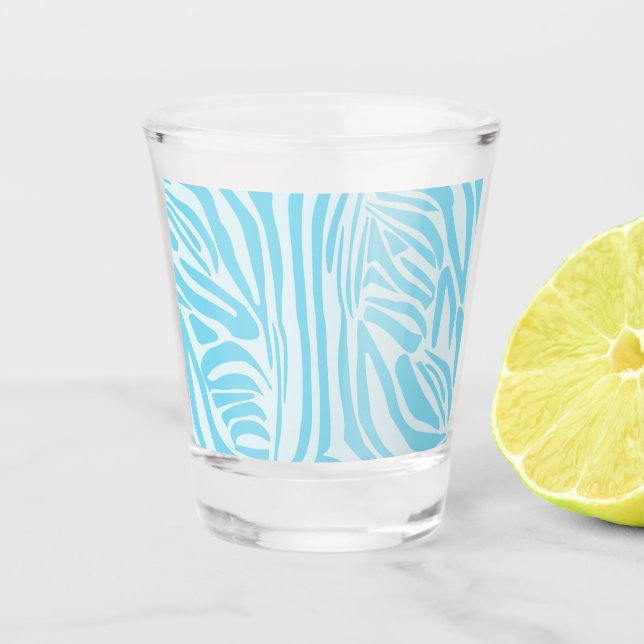 Verre A Shot Modèle Zèbre Bleu (Devant)