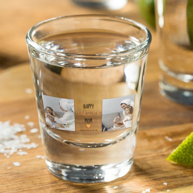 Verre A Shot Modern Collage Photo Bon thanksgiving Maman (Créateur téléchargé)