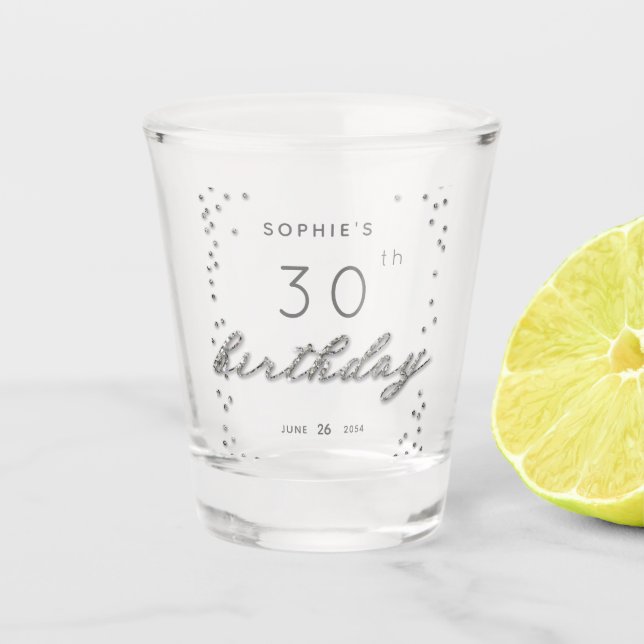 Verre A Shot Moderne Chic Parties scintillant Étincelle Anniver (Devant)
