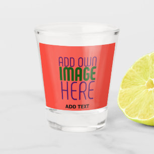 VERRE A SHOT MODERNE ÉDITABLE ROUGE ORANGE MODÈLE TEXTE D'IMAGE
