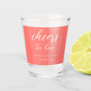 Verre A Shot Moderne Mariage Simple Corail Gras Vibrant