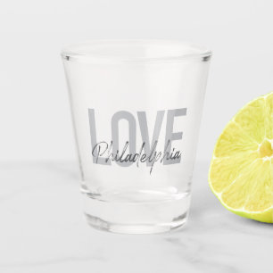 Verre A Shot Moderne, simple, cool, design Amour Philadelphie