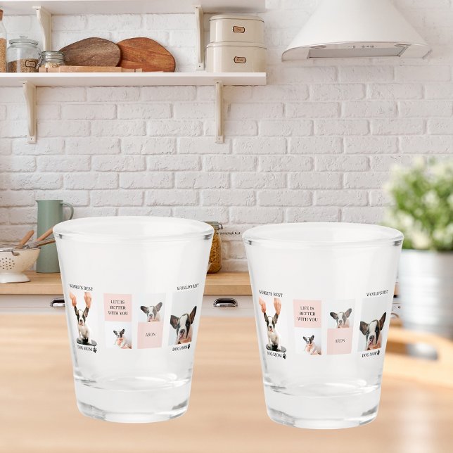 Verre A Shot Monde Meilleur chien maman | Photo Collage | Paste (Créateur téléchargé)