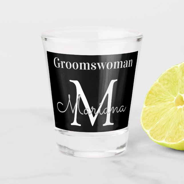 Verre A Shot monogramme blanc noir (Devant)