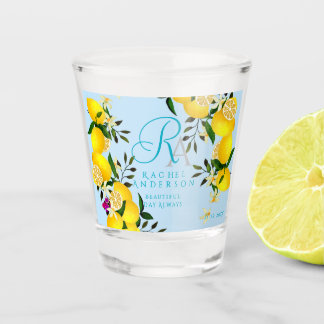 Verre A Shot Monogramme Citron Bleu