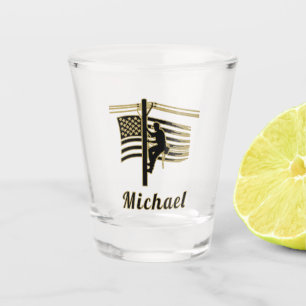 Verre A Shot Monogramme de drapeau américain de Monteur Électri
