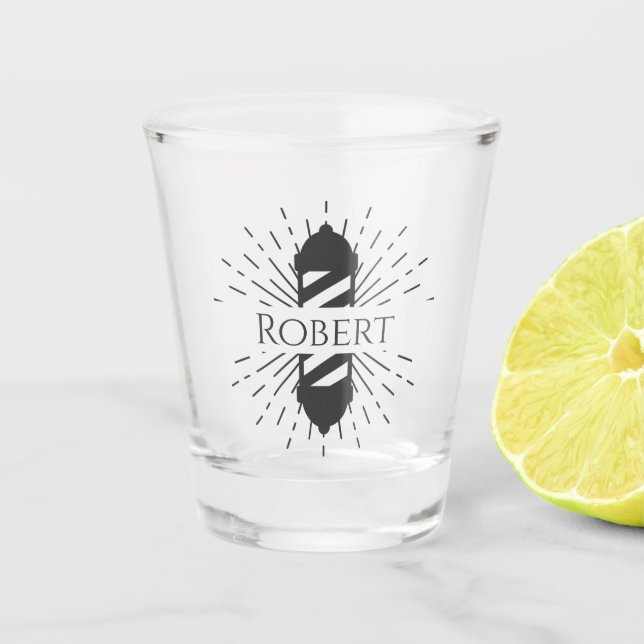 Verre A Shot Monogramme de Polonais de raseur-coiffeur de (Devant)