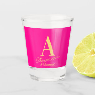 Verre A Shot Monogramme de servante moderne personnalisée