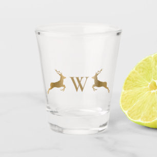 Verre A Shot Monogramme Jumping Deer Gold