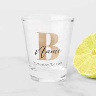 Verre A Shot Monogramme moderne Initiale B & Nom Personnalisé