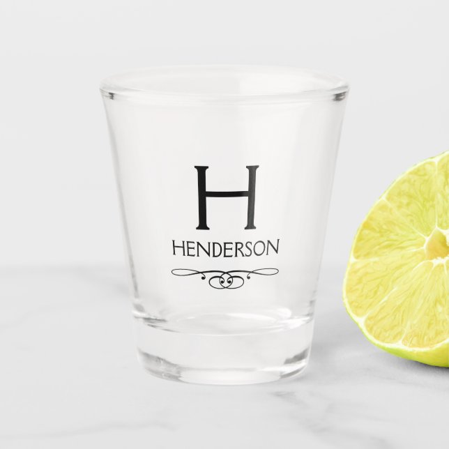 Verre A Shot Monogramme moderne Nom personnalisé (Devant)
