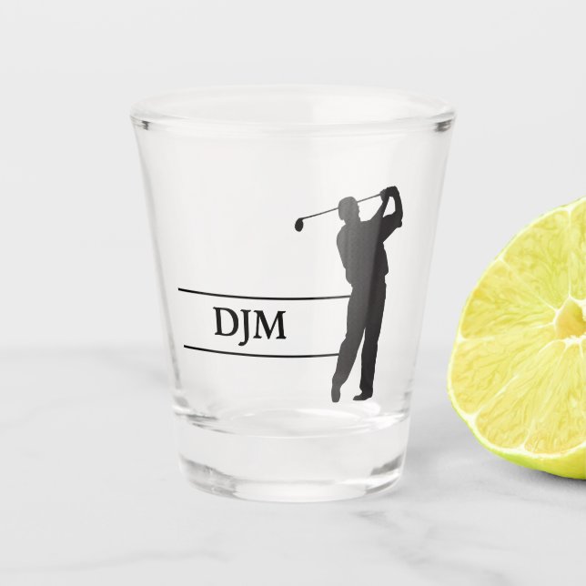 Verre A Shot Monogramme noir de golfeur de silhouette de (Devant)